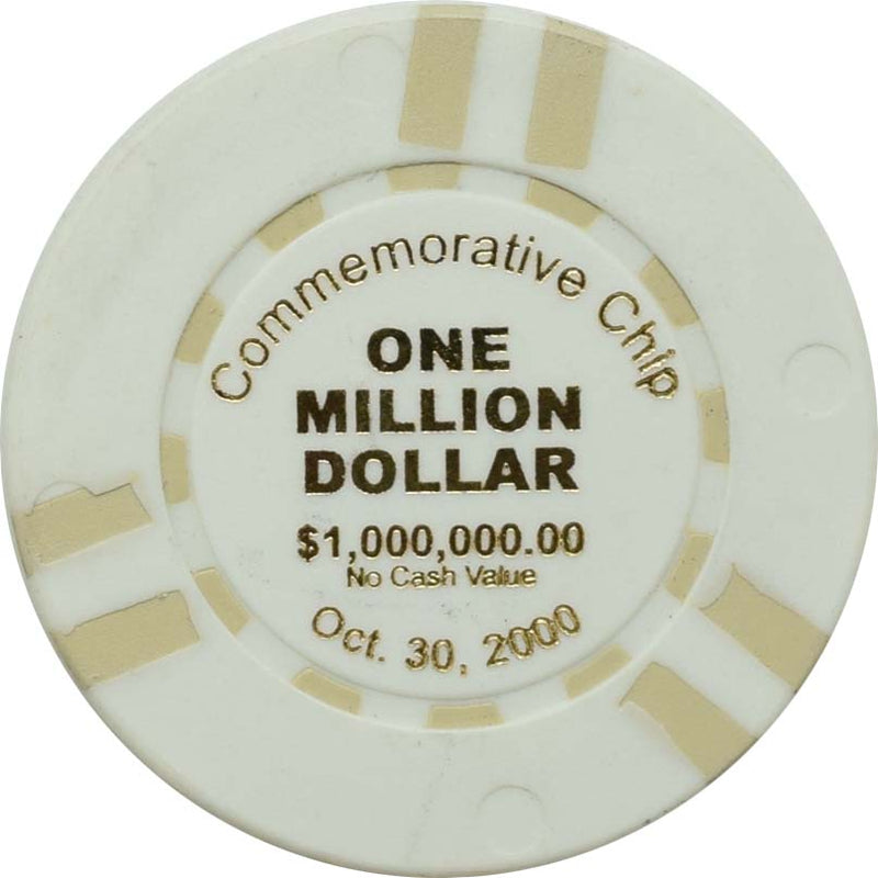 VegasOne.com $1 Million Commemorative White Chip Oct 30th 2000 Las Vegas Nevada