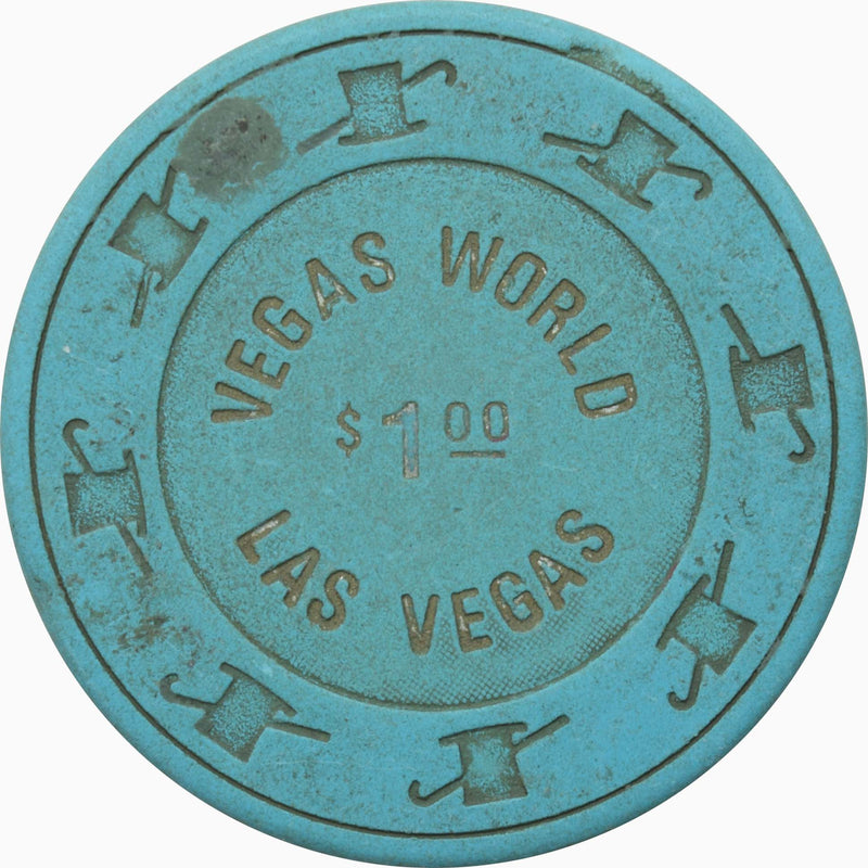 Vegas World Casino Las Vegas Nevada $1 (Line Under) Chip 1990s