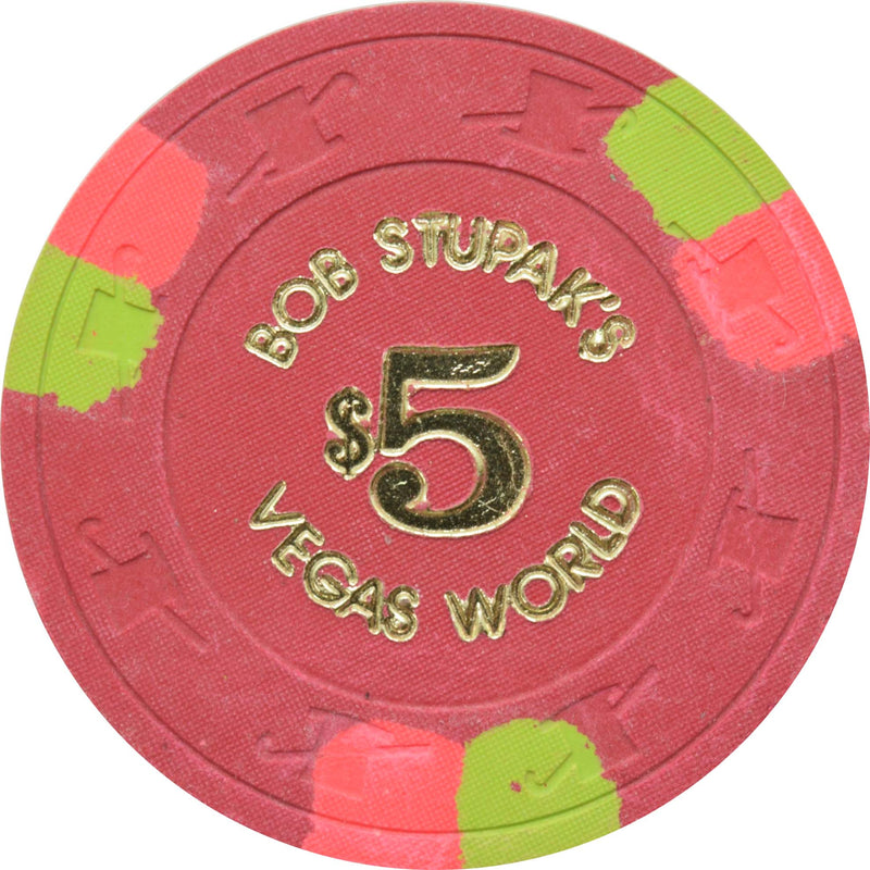 Vegas World Casino Las Vegas Nevada $5 Field Roll Chip 1980s