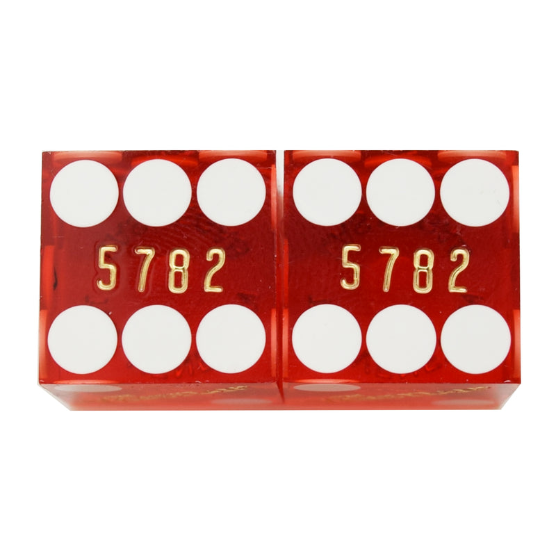 The Venetian Casino Used Matching Numbers Pair of Red Dice