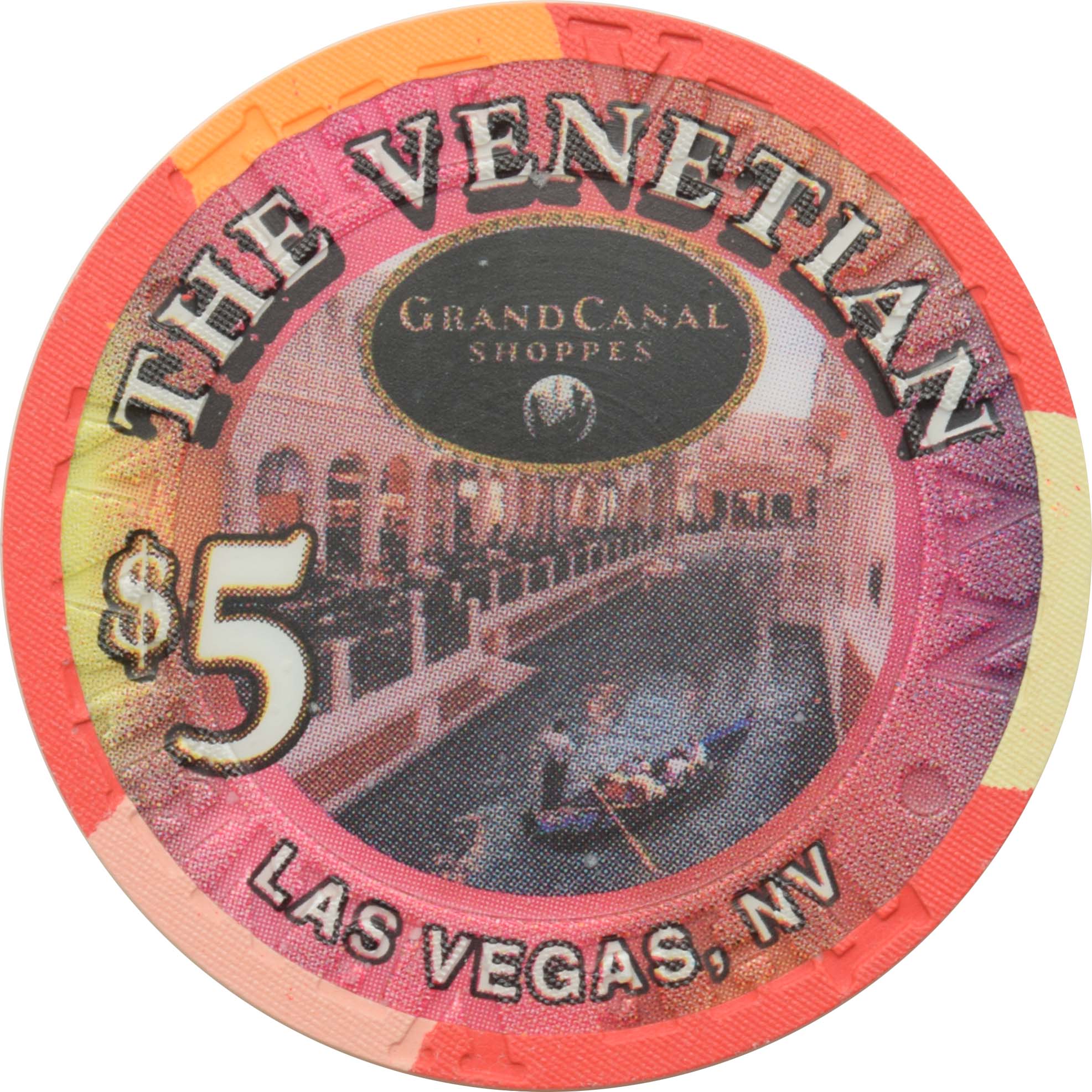 The Venetian Casino Las Vegas Nevada $5 Grand Canal Shoppes Chip 1999