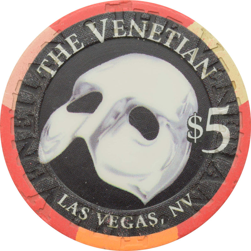 The Venetian Casino Las Vegas Nevada $5 Phantom of the Opera Chip 2006