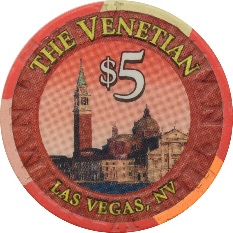 The Venetian Casino Las Vegas Nevada $5 House Mold Chip 1999