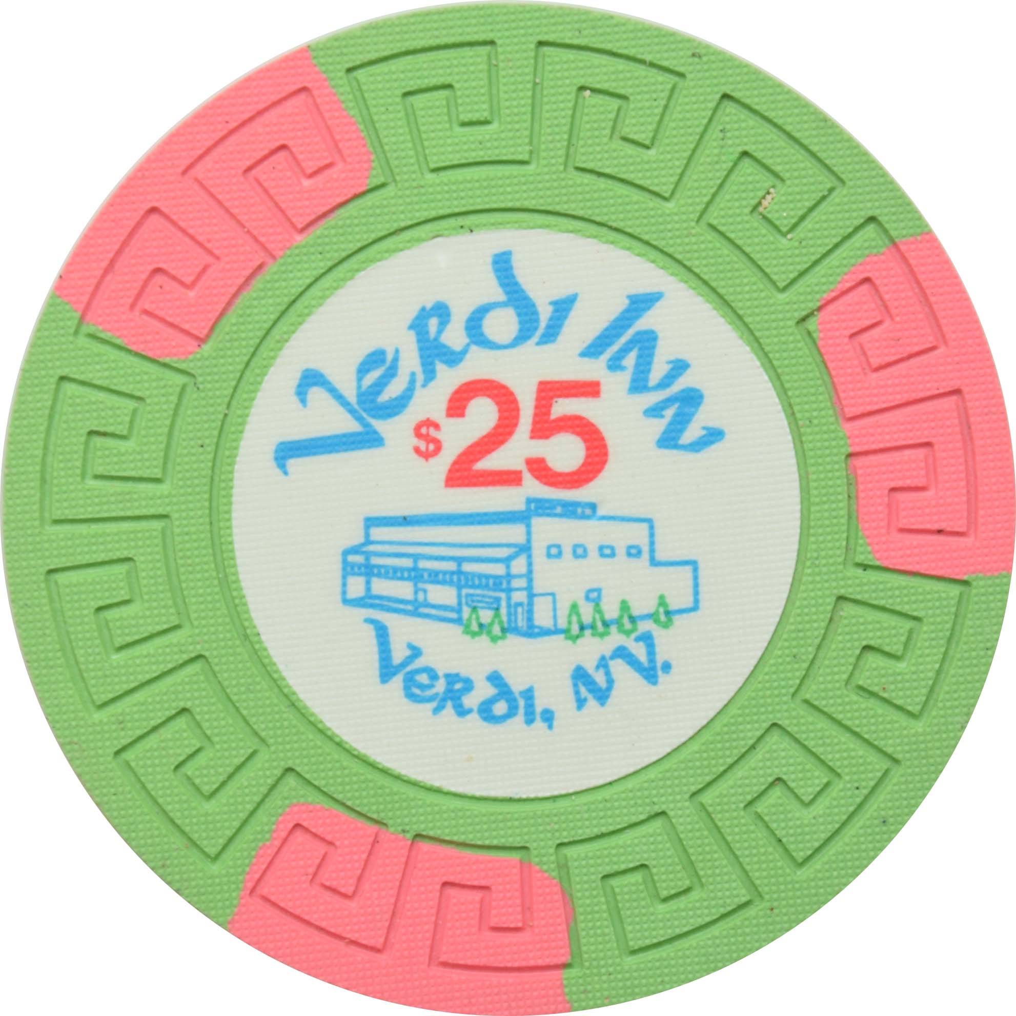 Verdi Inn Casino Verdi Nevada $25 Chip 1970s