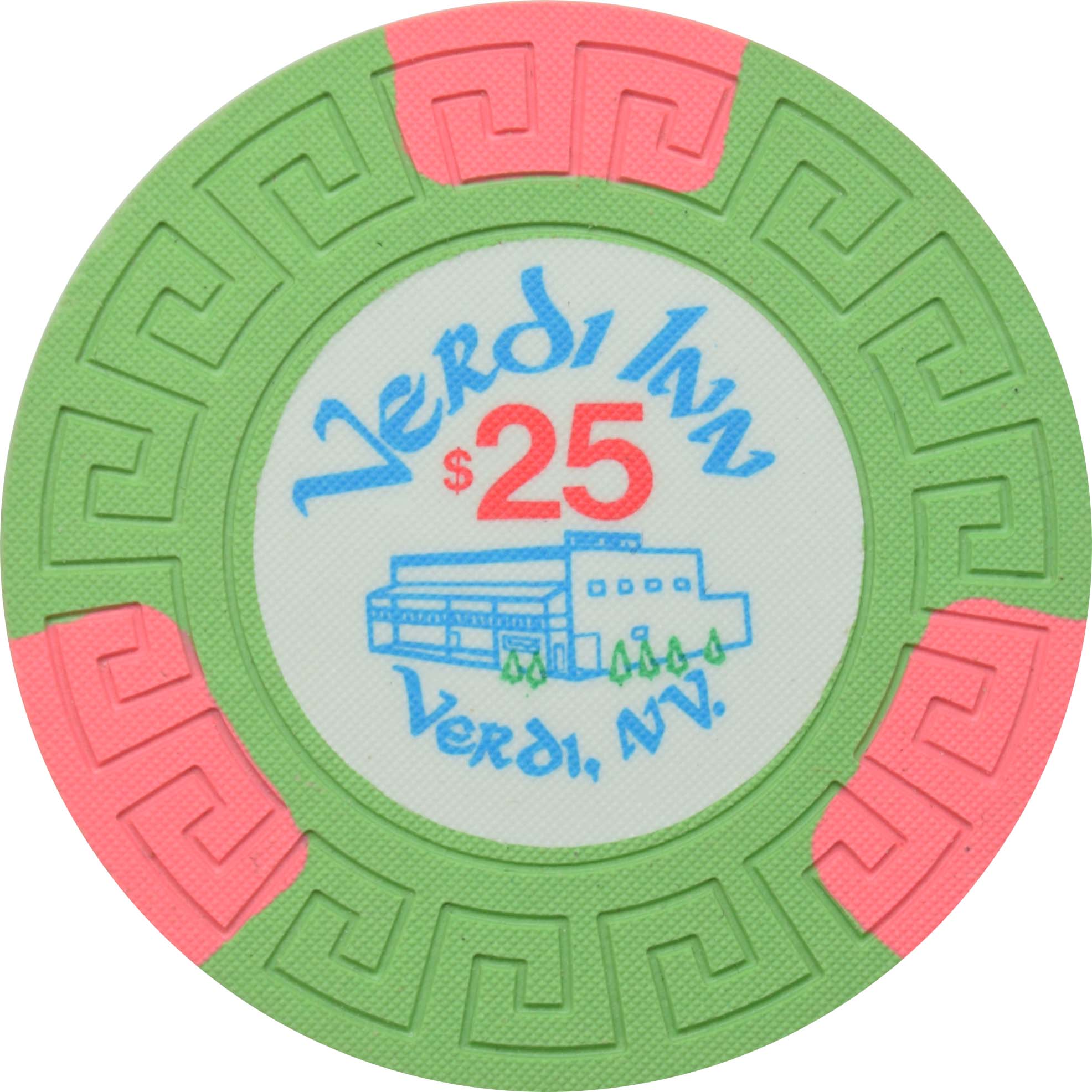 Verdi Inn Casino Verdi Nevada $25 Chip 1970s