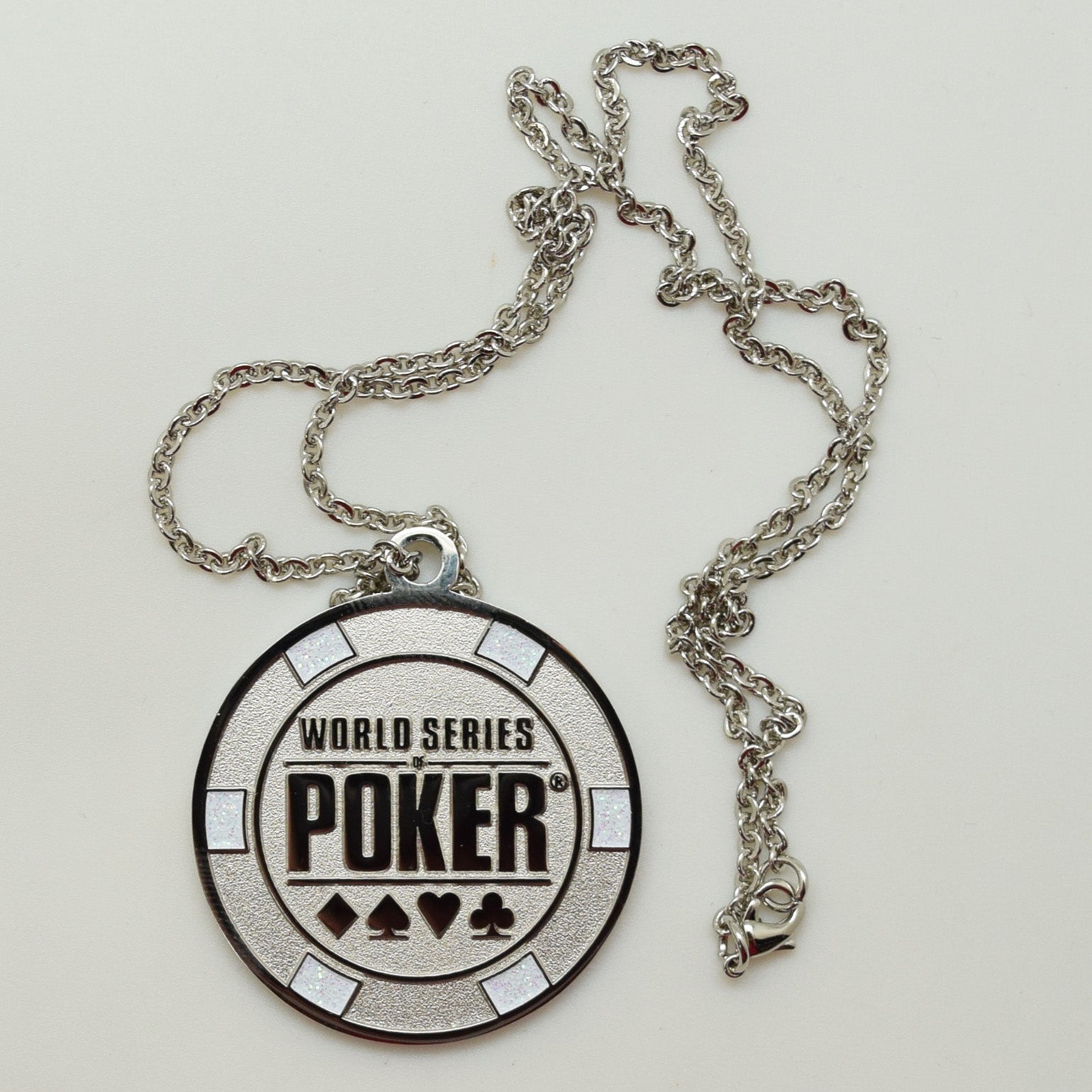 WSOP (World Series of Poker) Silver Coin Pendant Necklace