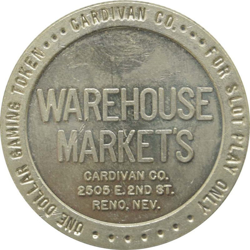 Warehouse Market Casino Cardivan Co. $1 Token 1990