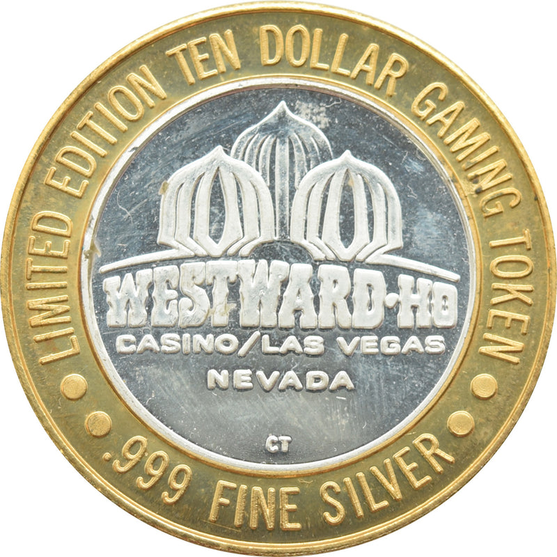 Westward Ho Casino Las Vegas "Grubstake Jamboree" $10 Silver Strike .999 Fine Silver 1993