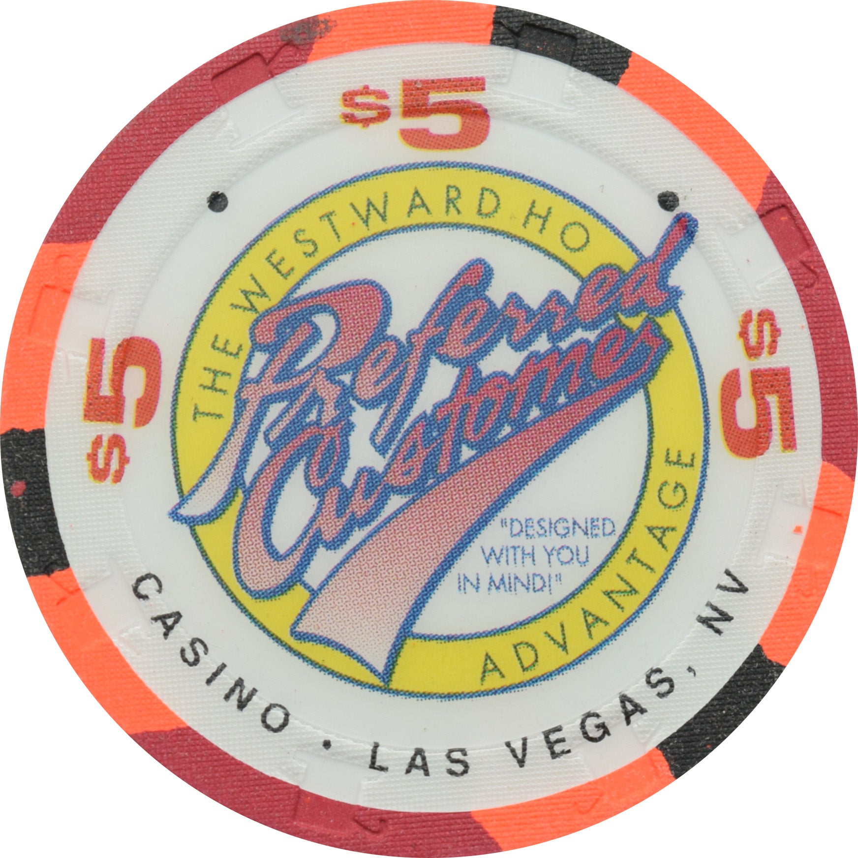 Westward Ho Casino Las Vegas Nevada $5 Ho-Waiian Luau Chip 1996