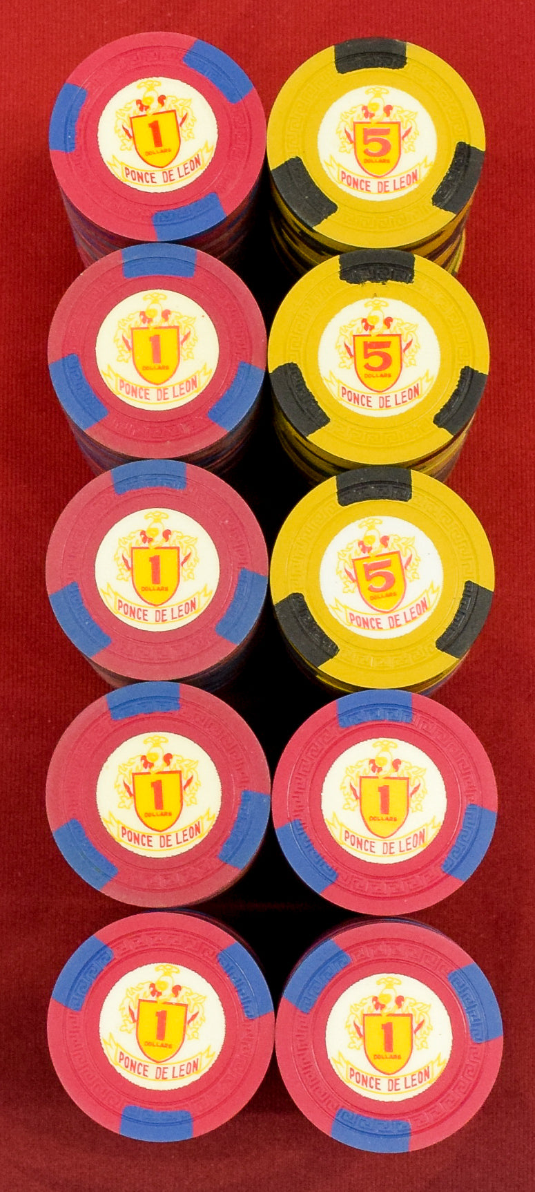 200 Authentic Ponce De Leon Casino Chip Set San Juan Puerto Rico