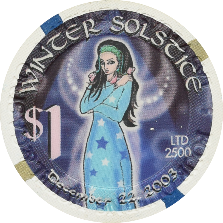 Four Queens Casino Las Vegas Nevada $1 Winter Solstice Chip 2003