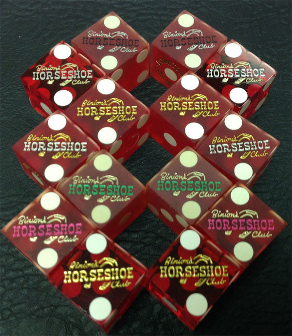 Binion's Horseshoe Club Casino Red Dice, Pair - Spinettis Gaming - 2