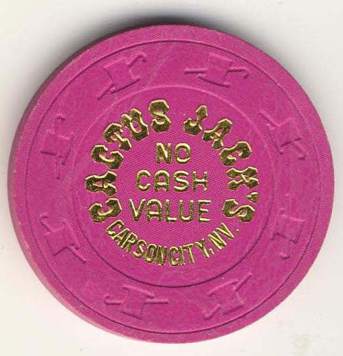 Cactus Jacks no cash value (fuchsia 1980s) Chip - Spinettis Gaming - 1