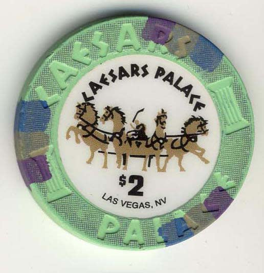 Caesars Palace $2 (green) chip - Spinettis Gaming - 1