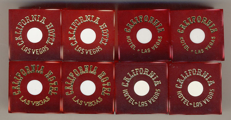 California Hotel Used Casino Red Dice, Pair - Spinettis Gaming - 1