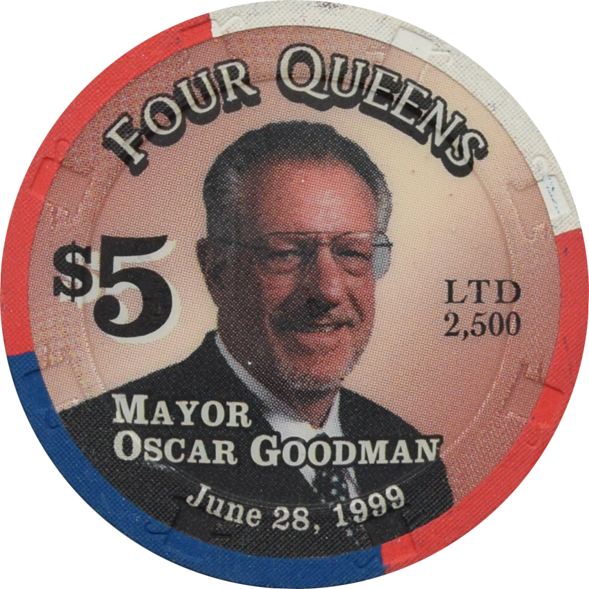 Four Queens Casino Las Vegas Nevada $5 Mayor Oscar Goodman Chip 1999