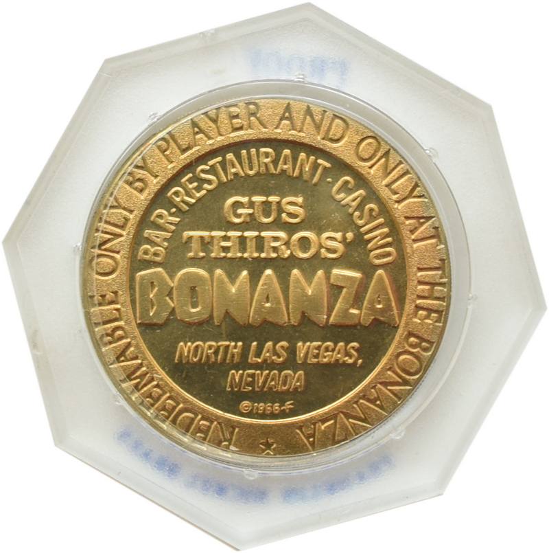 Gus Thiros' Bonanza Casino N. Las Vegas Nevada $1 Franklin Mint Proof Token 1966