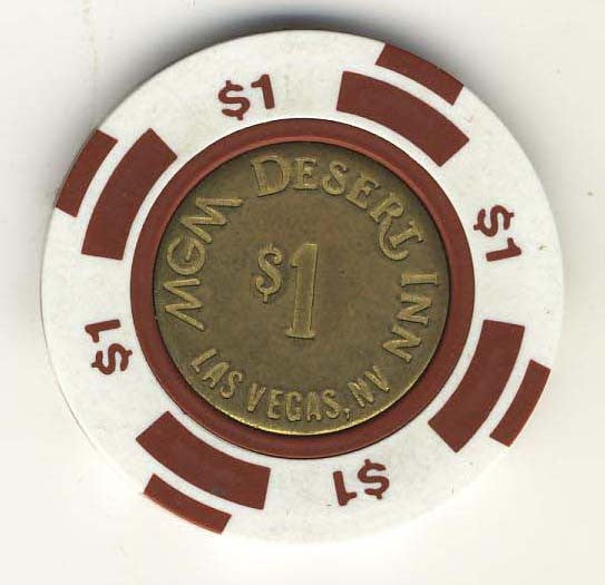 Desert Inn MGM $1 (white 1988) Chip - Spinettis Gaming - 1