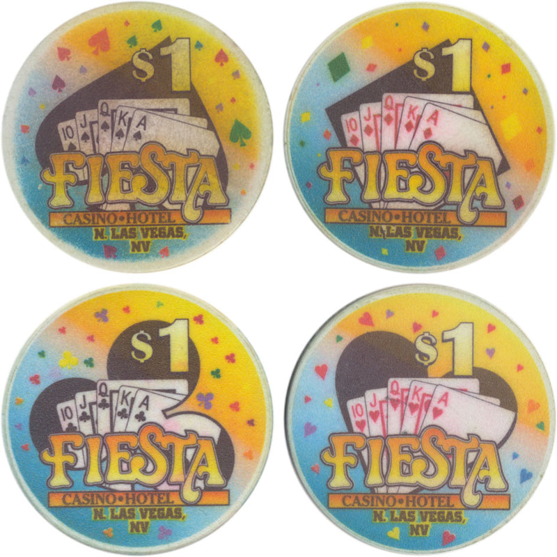 Fiesta Casino North Las Vegas Nevada Set of Four $1 Chips 1998