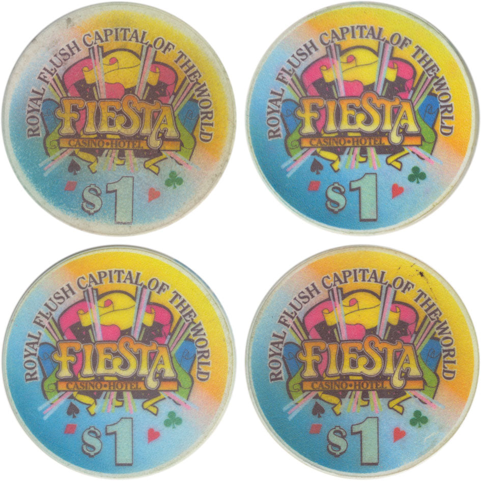 Fiesta Casino North Las Vegas Nevada Set of Four $1 Chips 1998