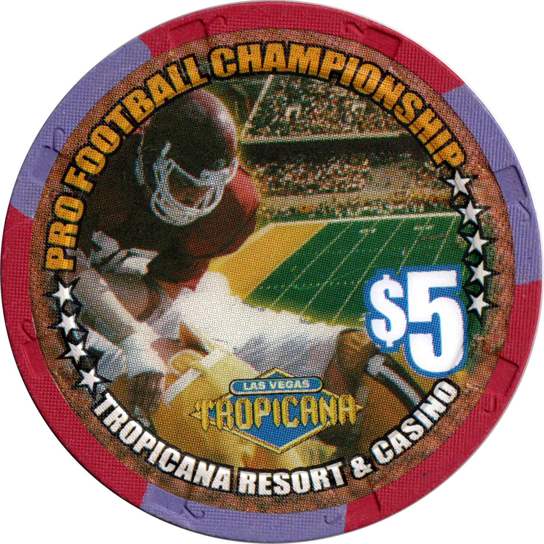 Tropicana Casino Las Vegas Nevada $5 Pro Football Championship Chip 2000