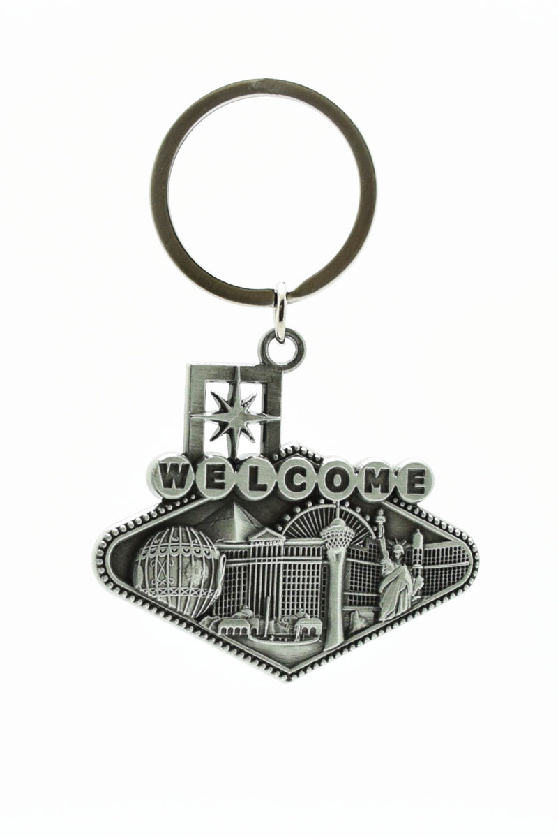 Key chain - Las Vegas Strip Theme 3D Pewter Style