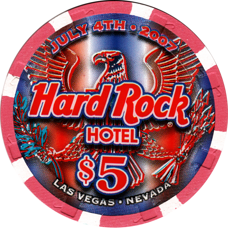 Hard Rock Casino Las Vegas Nevada $5 Independence Day 2007 Chip