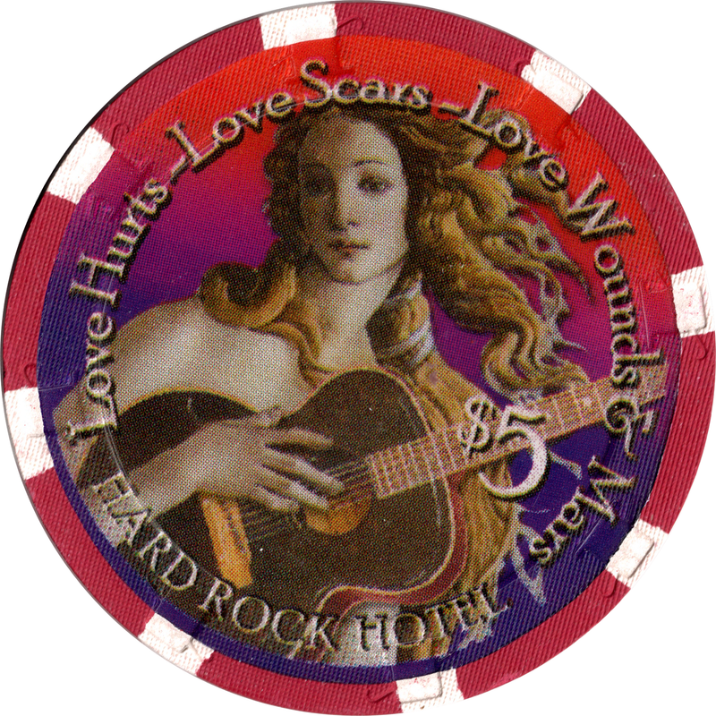 Hard Rock Casino Las Vegas Nevada $5 Valentines 2002 Chip