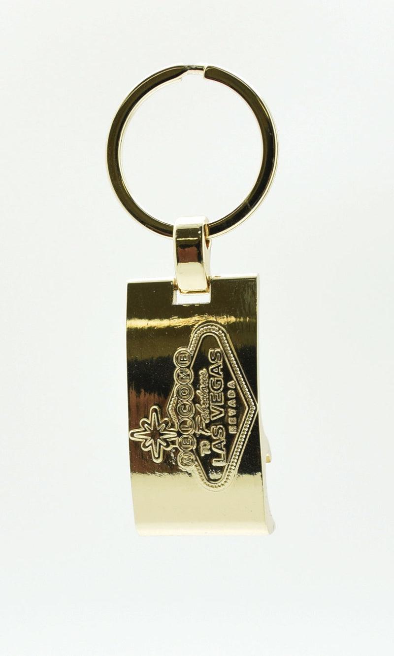 Key Chain - Las Vegas Sign Bottle Opener Gold