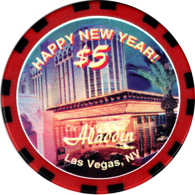 Aladdin Casino Las Vegas Nevada $5 New Year 1995 Kenny G Chip