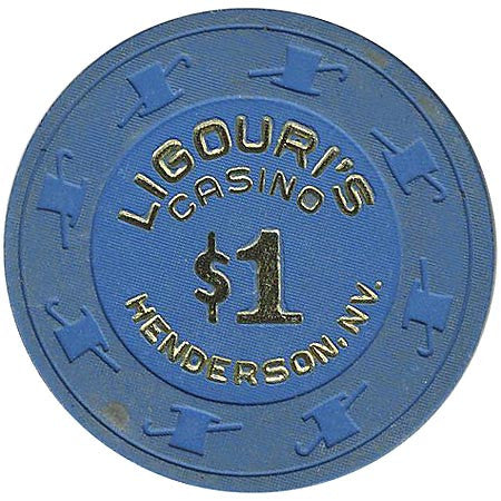 Ligouri's Casino $1 (blue/gold) chip - Spinettis Gaming - 2