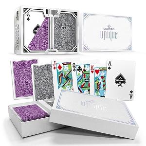 Copag Unique Luxury Grey/Purple Poker Size 2 Deck Setup