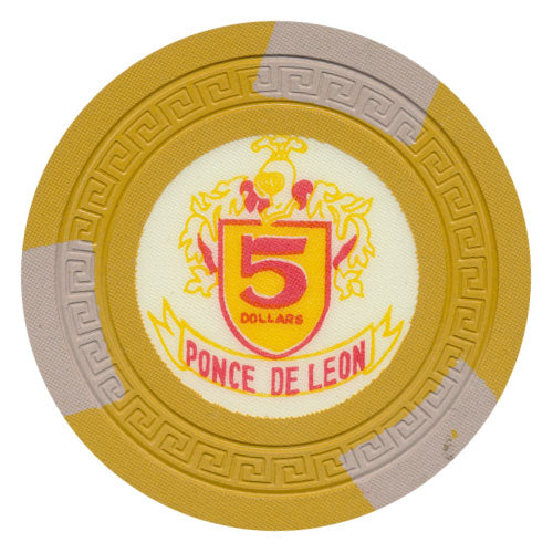 Ponce de Leon Casino Puerto Rico $5 Chip 1962