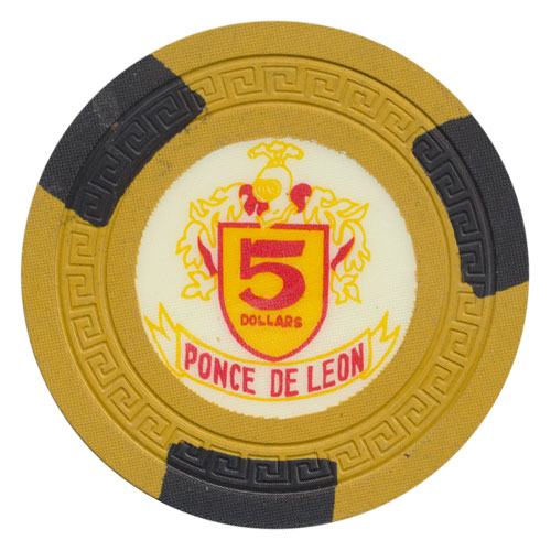 Ponce de Leon Casino Puerto Rico $5 Chip 1962