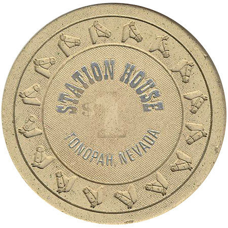 Station House $1 (beige) chip - Spinettis Gaming - 1